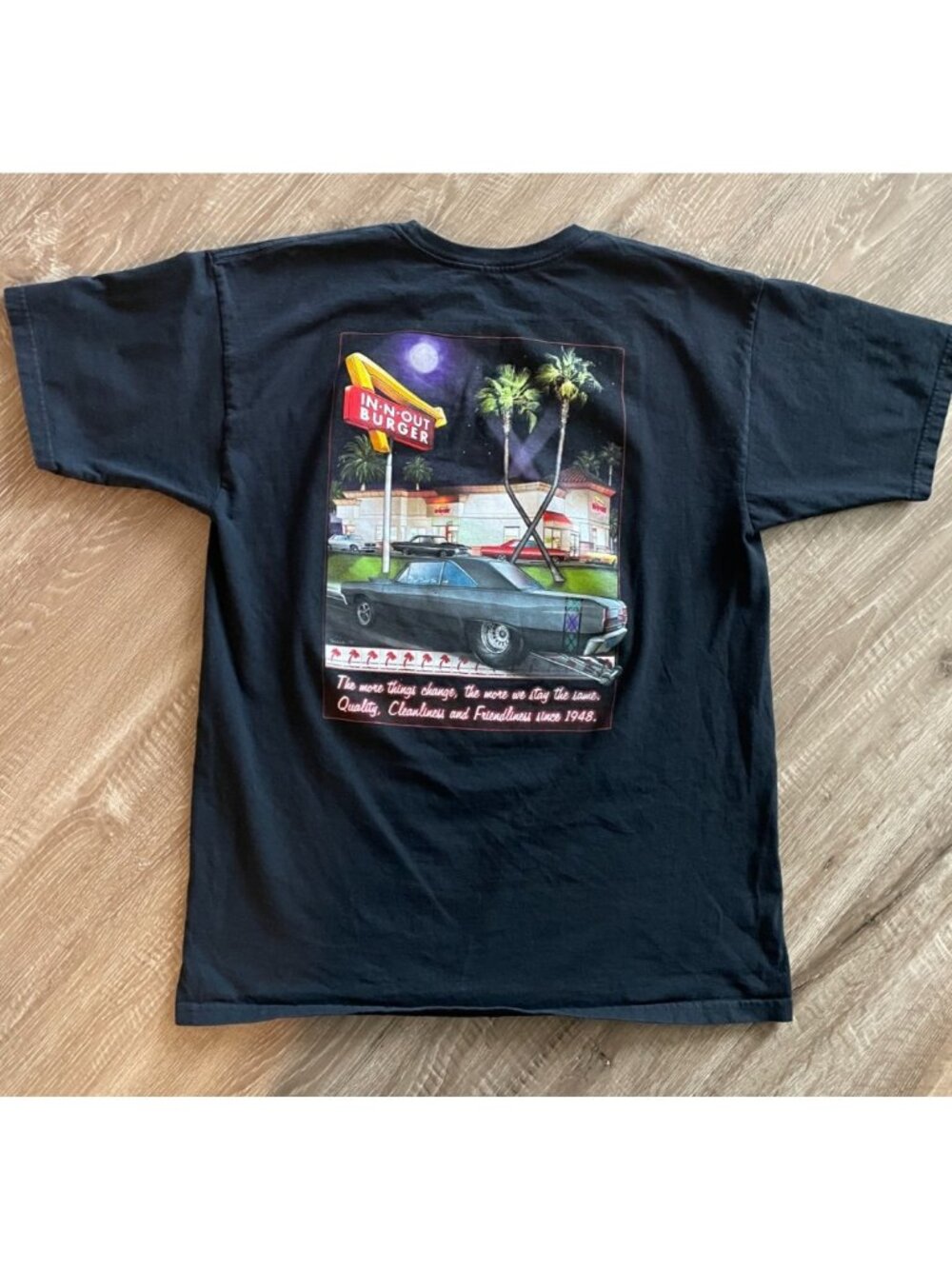 In N Out Burger Arizona Graphic T-Shirt Black Size Large Front Back Vintage Logo